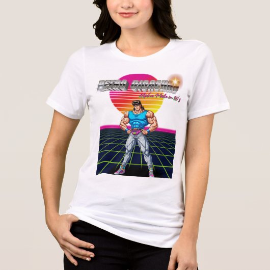Retro Gigachad  Tri-Blend Shirt (Voorkant)