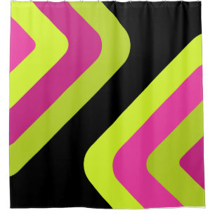 Retro Gigant Diamanten Chartreuse Magenta Douchegordijn