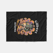 Retro Gilbert Arizona Hiking Trail Adventure Cactu Fleece Deken (Voorkant (Horizontaal))