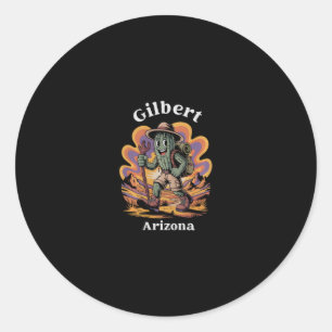 Retro Gilbert Arizona Wandelroute Avontuur Cactu Ronde Sticker