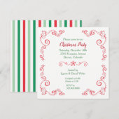 Retro Gingerbread Candy Cane Border Holiday Party Kaart (Voorkant / Achterkant)