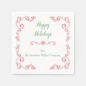 Retro Gingerbread Candy Cane Border Holiday Servetten (Voorkant)