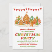 Retro Gingerbread Editable Christmas Party Kaart (Voorkant)