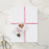 Retro Gingerbread House Holiday Gift Label Cadeaulabel (Met Touw)