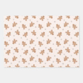 Retro Gingerbread Kersttraktaties Inpakpapier Vel (Voorkant 3)