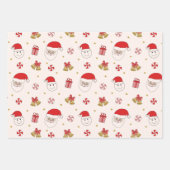 Retro Gingerbread Kersttraktaties Inpakpapier Vel (Voorkant 2)