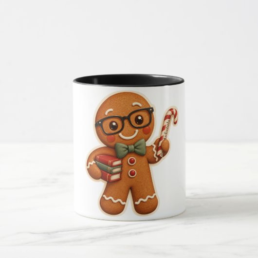 Retro-gingerbread-leraren Kerstmis Custom Mok (Midden)