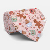 Retro Gingerbread Man Candy Cane Stropdas (Opgerold)