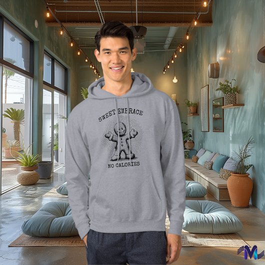 Retro Gingerbread Man -  Halftone Zwart Hoodie