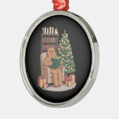 Retro Gingerbread Reading Books Christmas Teacher Metalen Ornament (Links)