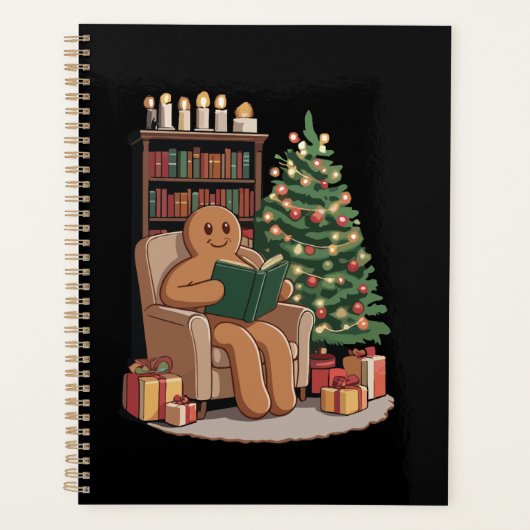Retro Gingerbread Reading Books Christmas Teacher  Planner (Voorkant)