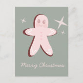 Retro Gingerbrood Cookies Groovy Kerstmis Briefkaart (Voorkant)