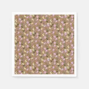 Retro Gingerbrood Deer Candycane behandelt Kerstmi Servet