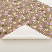 Retro Gingerbrood Deer Candycane behandelt Kerstmi Sherpa Deken (3/4)