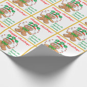 Retro Gingerbrood Joy Persoonlijke Kerstmis Cadeaupapier (Hoek)