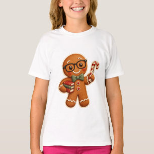 Retro-gingerbrood leraren Kerstmis meisjes T-shirt