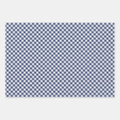 Retro Gingham 3 Blue Inpakpapier Vel (Voorkant 3)
