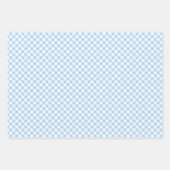 Retro Gingham 3 Blue Inpakpapier Vel (Voorkant)