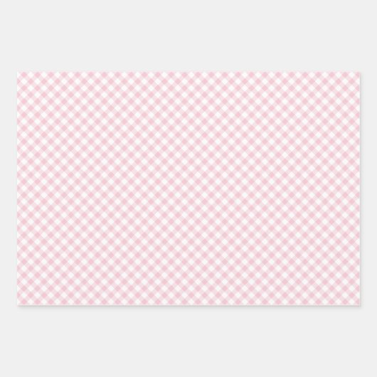 Retro Gingham 3 Pink Inpakpapier Vel (Voorkant 2)