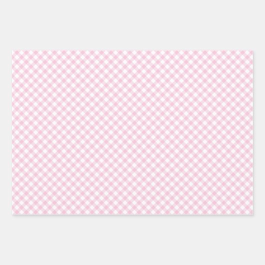 Retro Gingham 3 Pink Inpakpapier Vel (Voorkant)