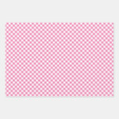 Retro Gingham 3 Roze Inpakpapier Vel (Voorkant 3)