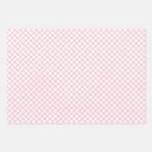 Retro Gingham 3 Roze Inpakpapier Vel (Voorkant 2)