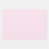 Retro Gingham 3 Roze Inpakpapier Vel (Voorkant)