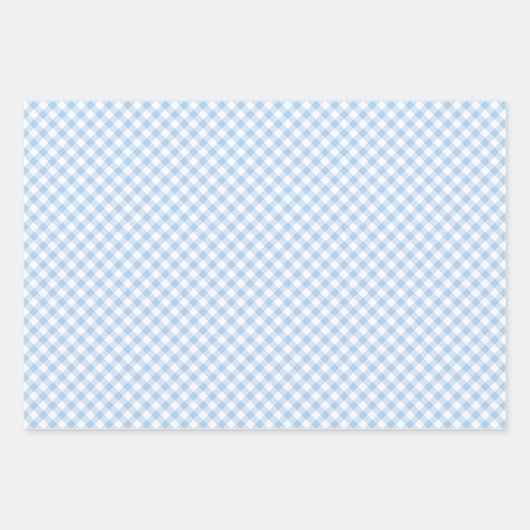 Retro Gingham Baby Blue Inpakpapier Vel (Voorkant)