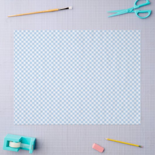 Retro Gingham Baby Blue Tissuepapier (Craft)