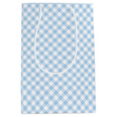 Retro Gingham Babyblauw Medium Cadeauzakje (Voorkant)
