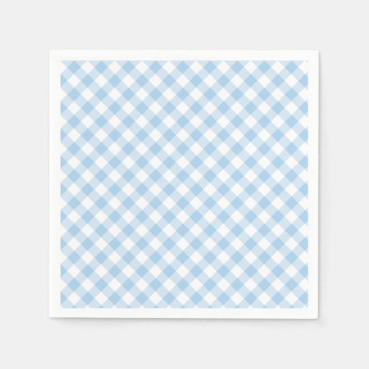 Retro Gingham Babyblauw Servet (Voorkant)