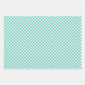 Retro Gingham Bluegrass Green Inpakpapier Vel (Voorkant)