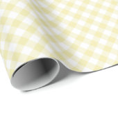 Retro Gingham Boter Geel Cadeaupapier (Rol Hoek)