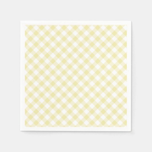 Retro Gingham Boter Geel Servet (Voorkant)