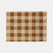Retro Gingham Brown Fleece Deken (Voorkant (Horizontaal))