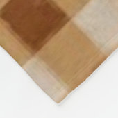 Retro Gingham Brown Fleece Deken (Hoek)