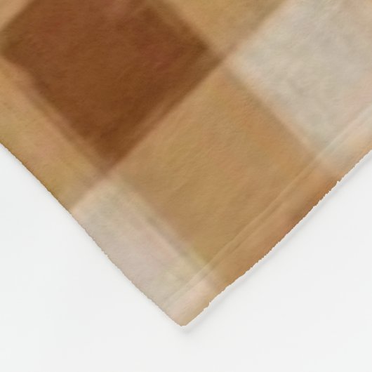 Retro Gingham Brown Fleece Deken (Hoek)