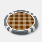 Retro Gingham Brown Poker Chips (Enkel)