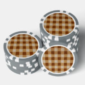 Retro Gingham Brown Poker Chips (Opstapeling)