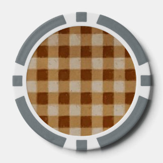 Retro Gingham Brown Poker Chips