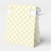 Retro Gingham Butter Yellow Bedankdoosjes (Achterkant)