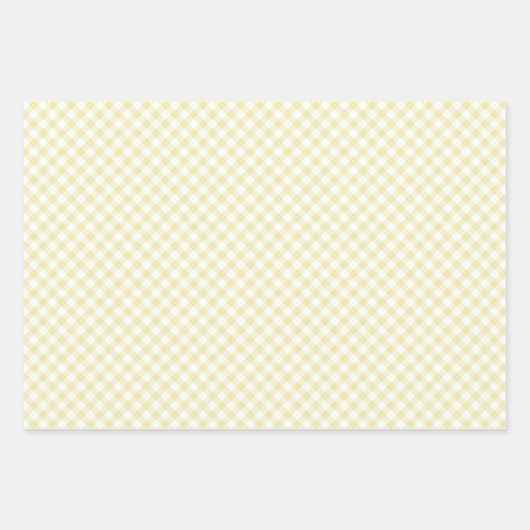 Retro Gingham Butter Yellow Inpakpapier Vel (Voorkant)