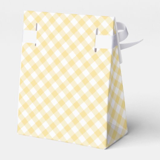 Retro Gingham Canary Yellow Bedankdoosjes (Achterkant)