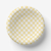 Retro Gingham Canary Yellow Papieren Kommen (Voorkant)