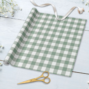 Retro Gingham Check Plaid Patten in pastelkleuren Cadeaupapier