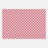 Retro Gingham Cherry Red Inpakpapier Vel (Voorkant 2)