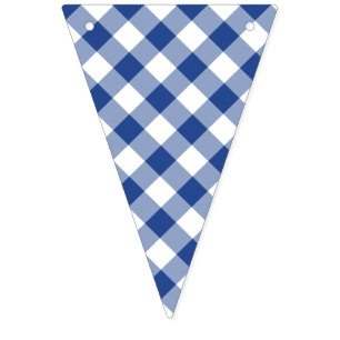 Retro Gingham Echt Blauw Vlaggetjes
