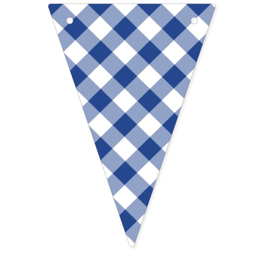 Retro Gingham Echt Blauw Vlaggetjes (Eerste vlag)