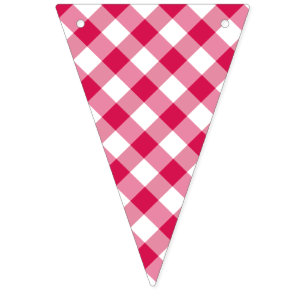 Retro Gingham Framboos Vlaggetjes