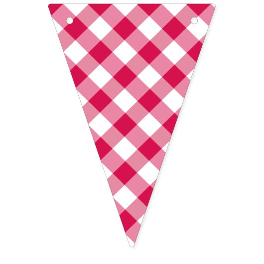 Retro Gingham Framboos Vlaggetjes (Eerste vlag)